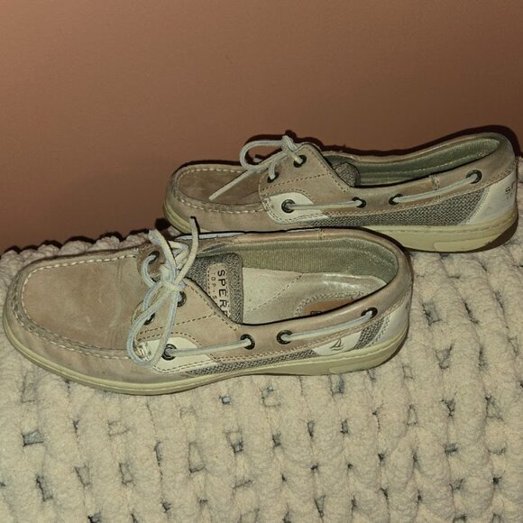 Women's Sperry Top-Sider Angelfish Boat Shoes Linen/Oat Sz 8M - Picture 2 of 5